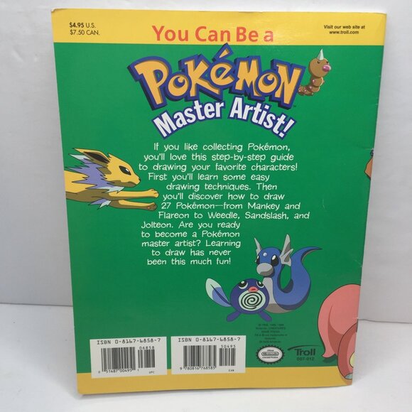 Vintage Nintendo 1996 You Can Be A Pokemon Master Artist Draw Characters Zalme - Picture 6 of 6